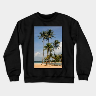 A palm lined beach in the tropics Crewneck Sweatshirt